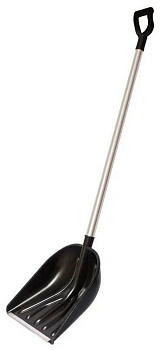 Лопата морозостойкая снеговая "Купец" с алюминевой планкой алюминевым черенком и V ручкой