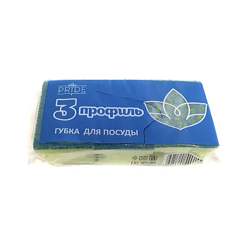 Губка бытовая с чистящим слоем 3шт "Профиль-3" ГХ017