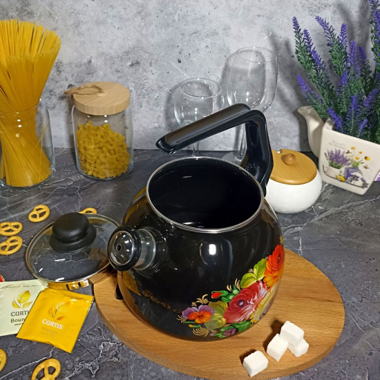 Чайник для плиты 3,0л 4с209я Жостово черн Чайник для плиты 3,0л 4с209я Жостово черн