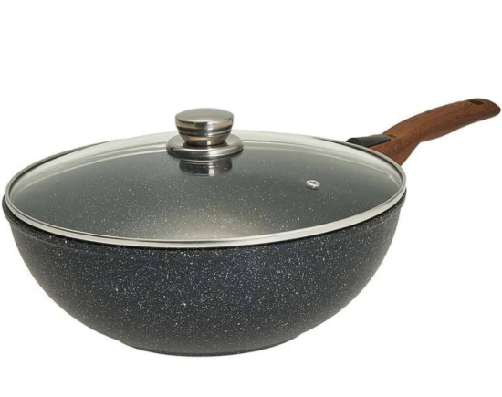 Вок с а/п с крышкой и ручкой съемной д. 28 Серия "Мегалит 14" ТМ "ГАРДАРИКА" 0728-14-01-10