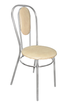 Стул №1 (метал.) 470/ст  светло-бежевый хром