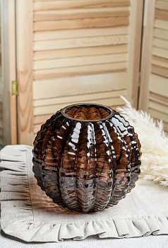 Ваза "Плиссе" малая d-170мм h-160мм 1901-Н5 "Браун" 