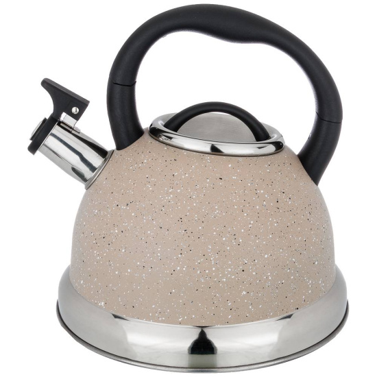 ЧАЙНИК AGNESS СО СВИСТКОМ, СЕРИЯ "АРКТИК" 3,0 Л И СКЛАДЫВАЮЩЕЙСЯ РУЧКОЙ, ИНДУКЦИОННОЕ КАПС (937-028)