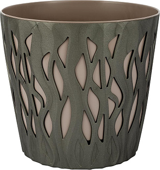 Горшок для цветов InGreen Winds D 340мм/20 л с дренажной вставкой 18,7л антрацит IG652110003