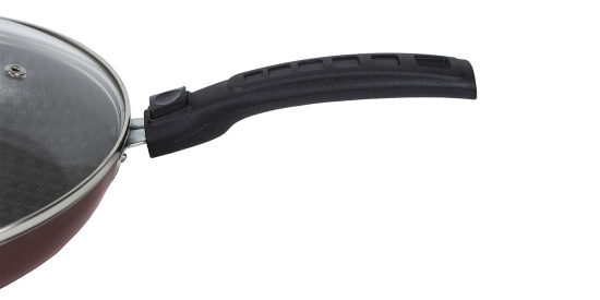 60682034 Сковорода 200мм 1 ручка,стеклянная крышка внутри полихромное покрытие "Кружево"