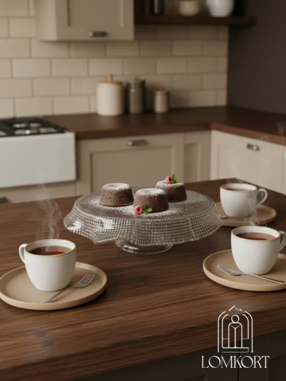 Тортница 26.5 см прозрачная IVV (реплика) OLS-8298.1