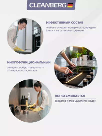 Чистящее средство Антижир 0,5л CLEANBERG АРТ: 4670157463575