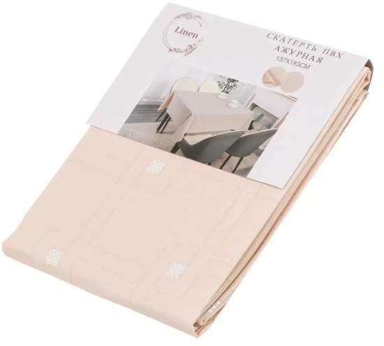ST-1116F Скатерть LINEN 137х183 см бежевая