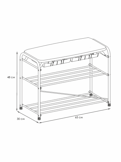Подставка для обуви "Альфа 23" с сиденьем и ящиком (Коричневый)(3-х полочная,60см)