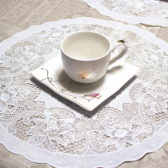 Салфетка Ажурная Canna кругл. д40см бел. (рулон 50шт) 1761