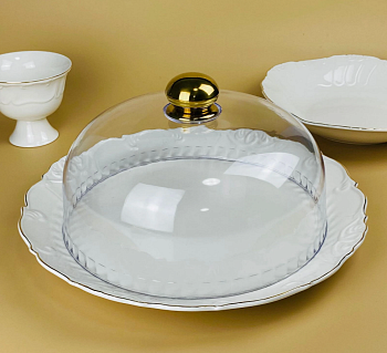 Блюдо 34х17см с крышкой КРОКУС ЗОЛОТО в под.уп. 109-260