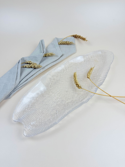 Овальное блюдо 42*16 см прозрачное  IVV ( реплика)  OLS-8239.1