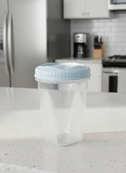 Банка с завинчивающейся крышкой "Тондо" 0,9л светло-голубая С286СГЛ