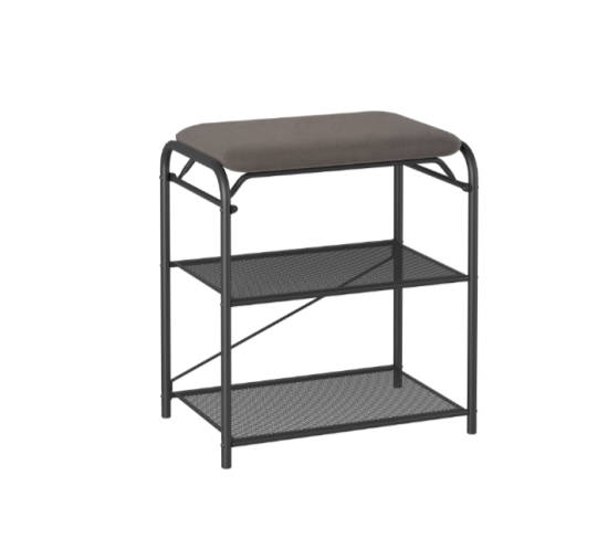 Подставка для обуви "Гранада 13_НБК" с сиденьем нубук (Графит) 