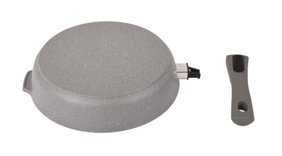 Сковорода 280/65 мм со съемной ручкой,антипригарное покрытие(светлый мрамор) смс283а