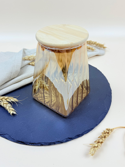 Банка для хранения с бамбуковой крышкой 750мл OLS-339-34 Банка для хранения с бамбуковой крышкой 750мл OLS-339-34