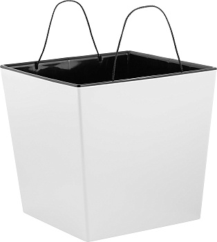 Горшок для цветов InGreen London CUBE 11,6 л c дренажной вставкой, белоснежный жасмин IG780110048 