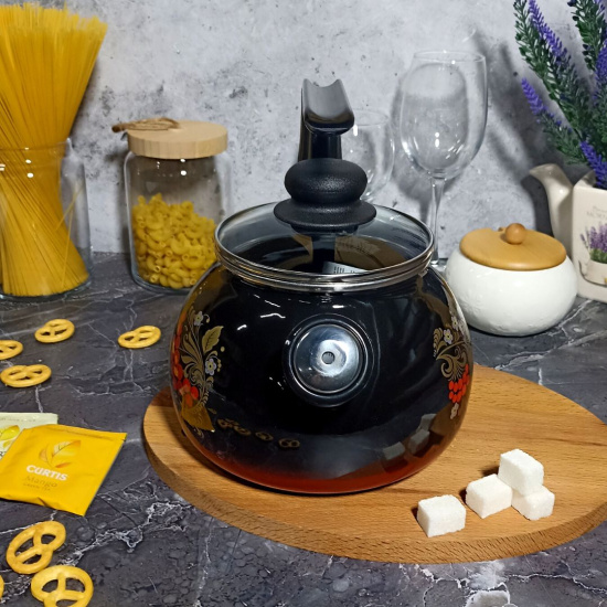 Чайник для плиты 2,0л 4с210я "Рябина" черн.с красн.подп. со св. сферич. 