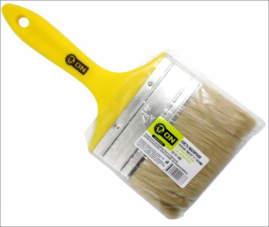 Кисть малярная плоская "Мастер" нат. щетина 4"(100мм) пласт.ручка 02-01-440