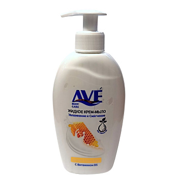 Мыло крем-жидкое 300гр Молоко и мед "AVE"