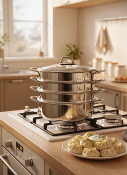 80191 Мантоварка 30см 3-ярусная Турция МВ