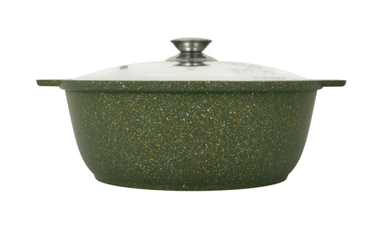 Кастрюля-жаровня 4л со стеклянной крышкой, АП линия "Trendy style" (malachite) ж41tsml