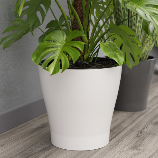 Горшок цветочный "Лея" 17л двойной (с автополивом) (белый) М8858