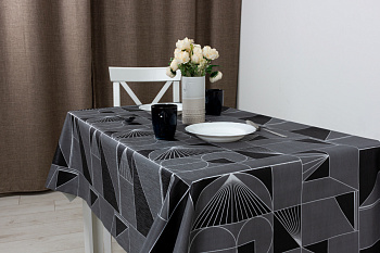 Клеенка 140см Flora SILVER Геометрия нуар арт. LBZ-81280J1 ,,