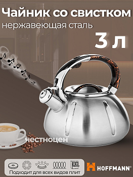 Чайник 3,0л нержавеющая сталь НМ 5532/2 со свистком