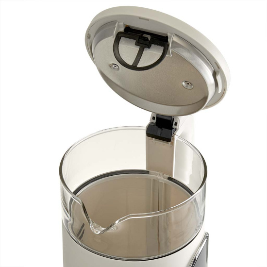 Чайник DELTA LUX DE-1025 корпус из термост. стекла и пластика, LCD дисплей,  белый: 2200Вт, 1,7л