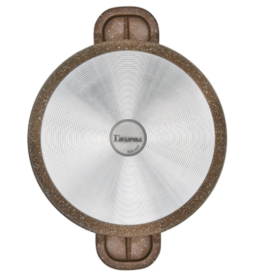 Кастрюля алюминиевая с антипригарным покрытием и стеклянной крышкой 3л серии "Алтай" 1703-07-10