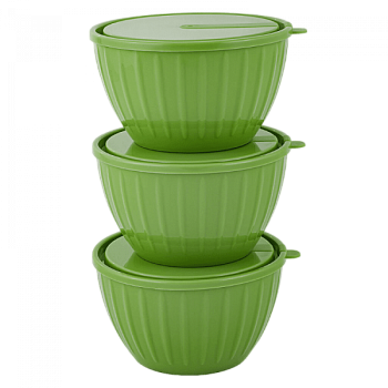 Набор салатников Sugar&Spice Vanilla с крышками (3х0,6л) фисташка SE186512050