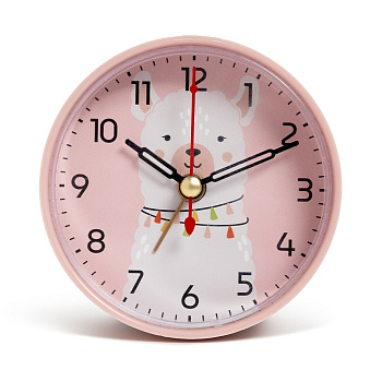 В7-033 Будильник кварц, корпус розовый "Альпака"