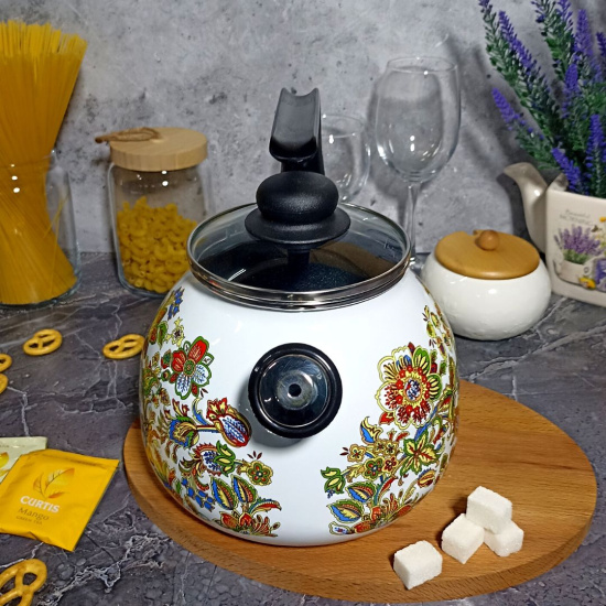 Чайник для плиты 3,0л 1Rc12 Imperio белосн. со св.   Чайник для плиты 3,0л 1Rc12 Imperio белосн. со св.