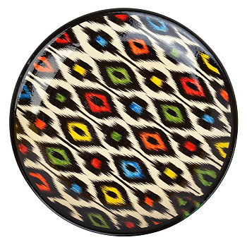 Ляган 38см, плоский Риштанская керамика микс,,