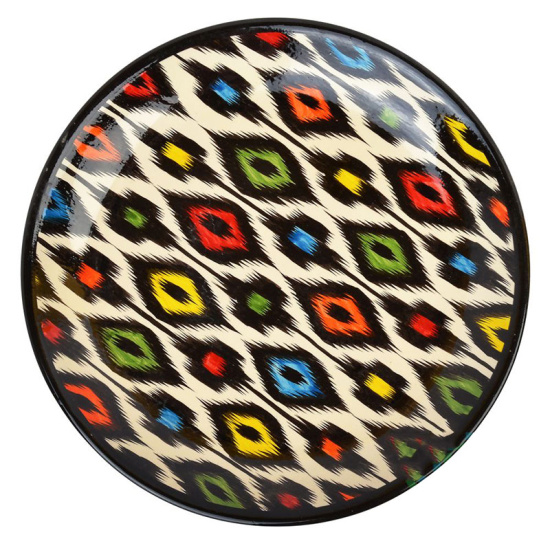 Ляган 38см, плоский Риштанская керамика микс,,