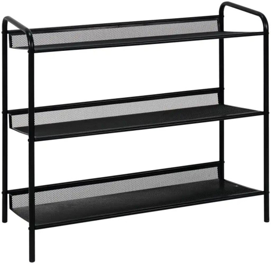 Подставка для обуви 3-х полочная "Женева 23"  (черный)