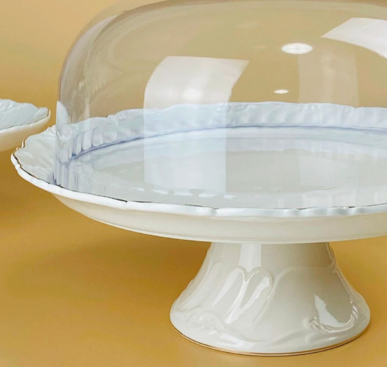 Тортовница 30х25см на ножке с крышкой КРОКУС ЗОЛОТО в под.уп. 109-259