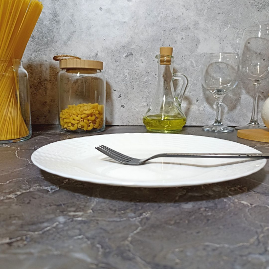 Тарелка плоская 25см ст/керамика OLS-BZP10-W