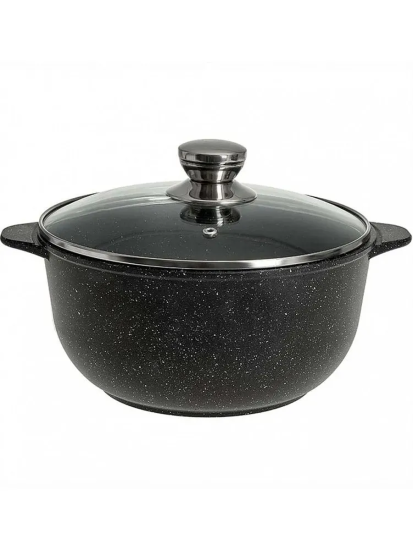 Кастрюля алюминиевая с антипригарным покрытием и стеклянной крышкой 4л серии "Орион" 1704-04-10