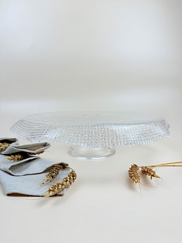 Тортница 33 см прозрачная  IVV (реплика) OLS-8299.1