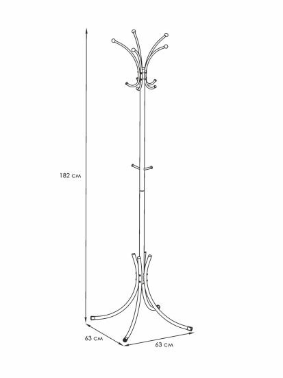 Вешалка напольная  "Корона" разборная (Графит)