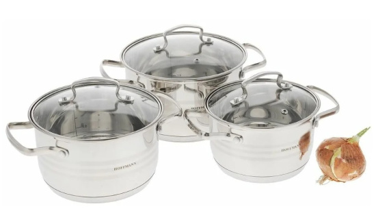 Набор кастрюль нержавеющая сталь, капс. дно 6 предм. НМ 5104