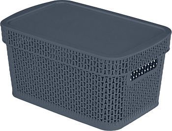 Корзина для хранения Keeplex Ajur с крышкой 5л 28,1х18,5х13,9см космический серый KL411311026 Корзина для хранения Keeplex Ajur с крышкой 5л 28,1х18,5х13,9см космический серый KL411311026