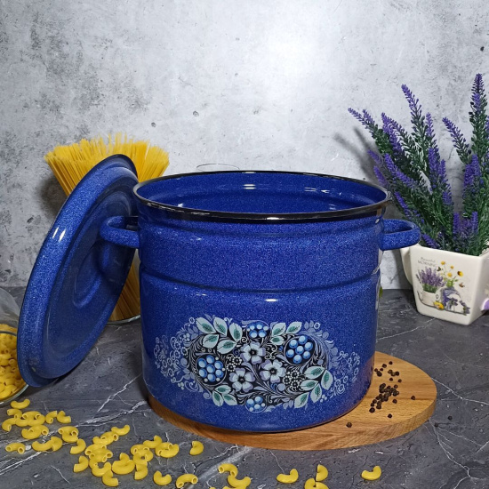 Кастрюля 9,0л 1с200/с син. с зерн. Голубика Кастрюля 9,0л 1с200/с син. с зерн. Голубика