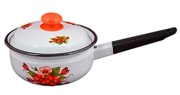 Ковш 1.5 л с крышкой декор белый С2108.3 Ковш 1.5 л с крышкой декор белый С2108.3