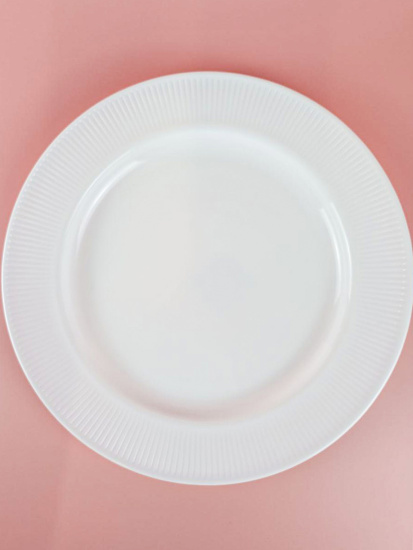 Тарелка обеденная Lavenir HoReCa "Stripes" 25 см, 10" OUSP100 WHITE  стеклокерамика 106339