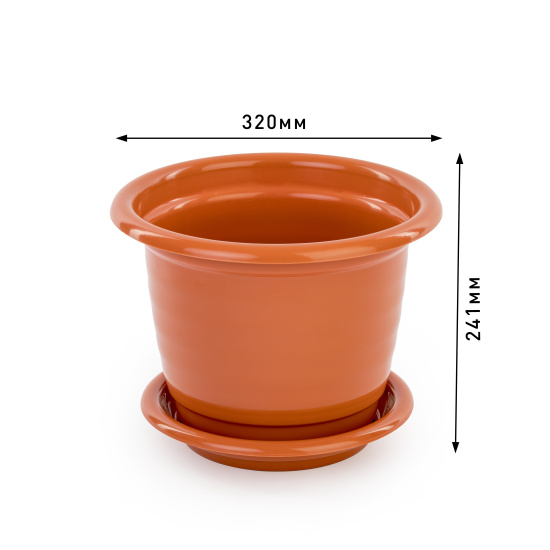 Горшок цв."Виола" 10л. с под. коричневый М1537