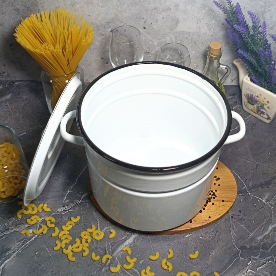 Кастрюля 9,0л 2с200/с без рис. белосн. Кастрюля 9,0л 2с200/с без рис. белосн.