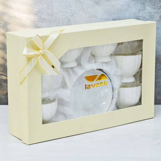 Набор в коробке (12 пр.) Lavenir "Пломбир" 250 мл, 14 см, 14G04-GL 12G фарфор 100399